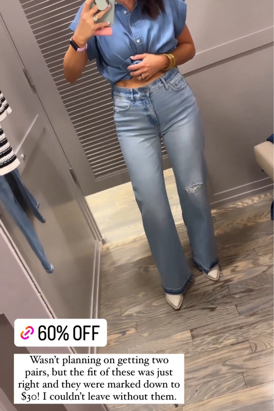 Light wash denim jeans 