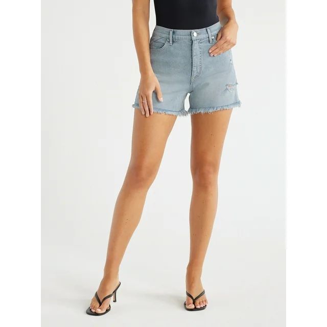 Sofia Jeans Women's Chi Shortie High Rise Fray Hem Shorts, 3.5" Inseam, Sizes 00-22 | Walmart (US)