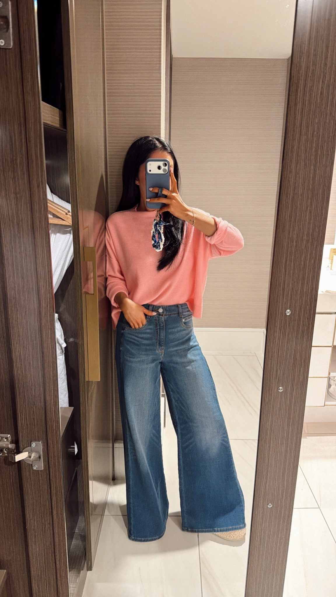 Size down one in jeans if you are in between!