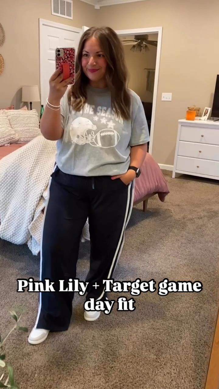 Y’all know I looove dressing up for game days!!! 😍🏈🫶🏻 Sneakers & pants are Target & tee is Pink Lily.

sneakers: fit true to size // wearing a 5
pants: fit true to size // wearing a large
tee: fits true to size // wearing a large

#LTKFindsUnder50 #LTKStyleTip #LTKFindsUnder100