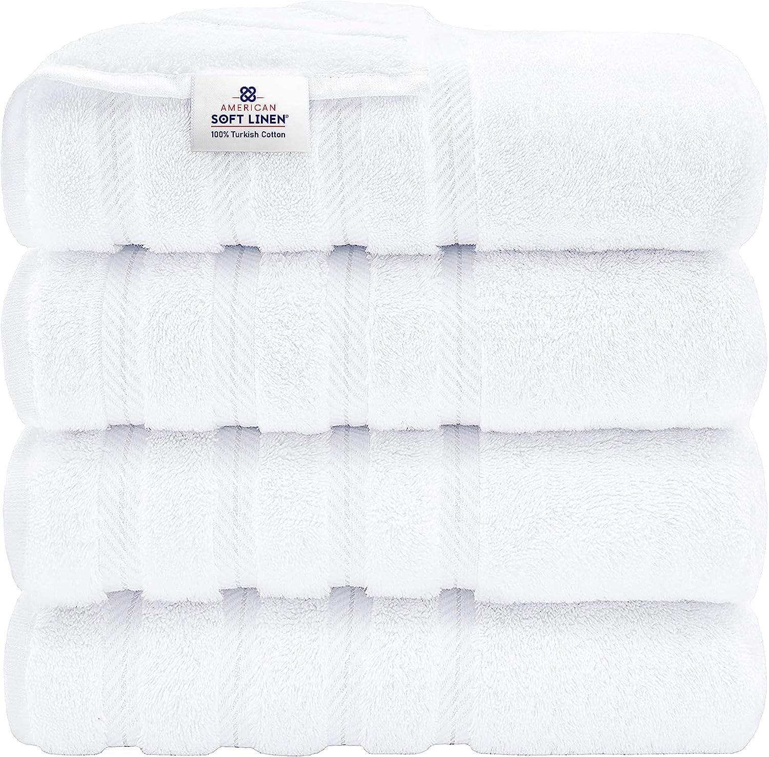 American Soft Linen, 4 Piece Bath Towel Set, 100% Turkish Cotton 27 in 54 in Bath Towels for Bath... | Amazon (US)
