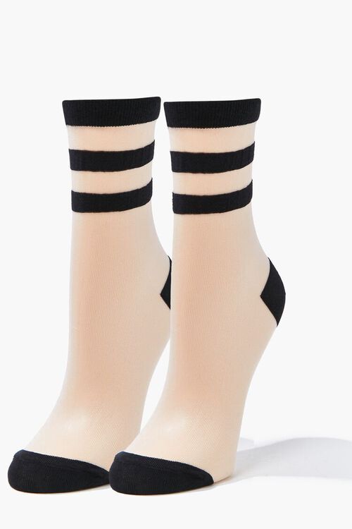 Sheer Varsity-Striped Crew Socks | Forever 21 (US)