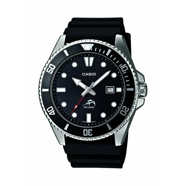 Casio Men's Black Dive-Style Sport Watch MDV106-1AV | Walmart (US)