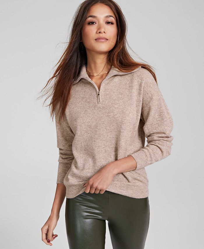 Women's 100% Cashmere Mock-Neck Sweater, Regular & Petite, Created for Macy's | Macys (US)