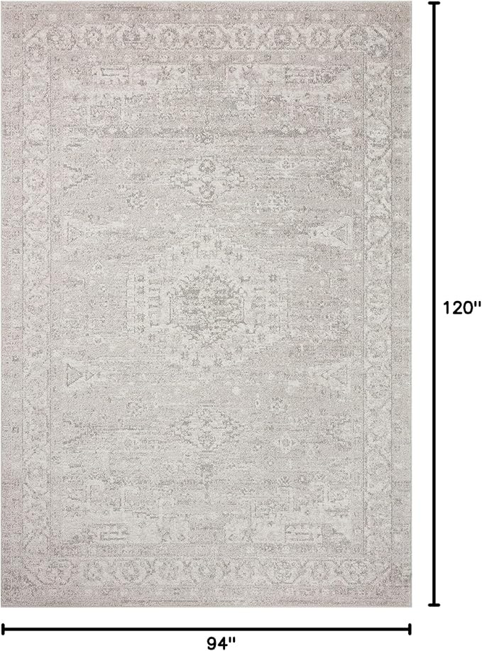 Loloi II Odette Collection ODT-02 Silver/Ivory 7'-10" x 10' Area Rug | Amazon (US)
