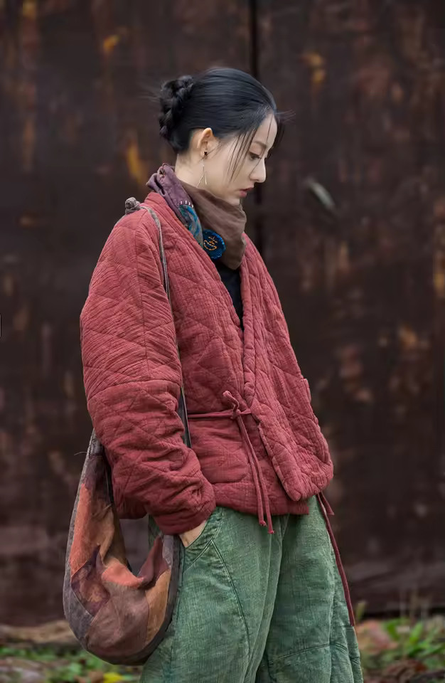 OriGoods Chaqueta tipo kimono acolchada de algodón para mujer, abrigo tipo kimono cálido con cu... | Aliexpress EU