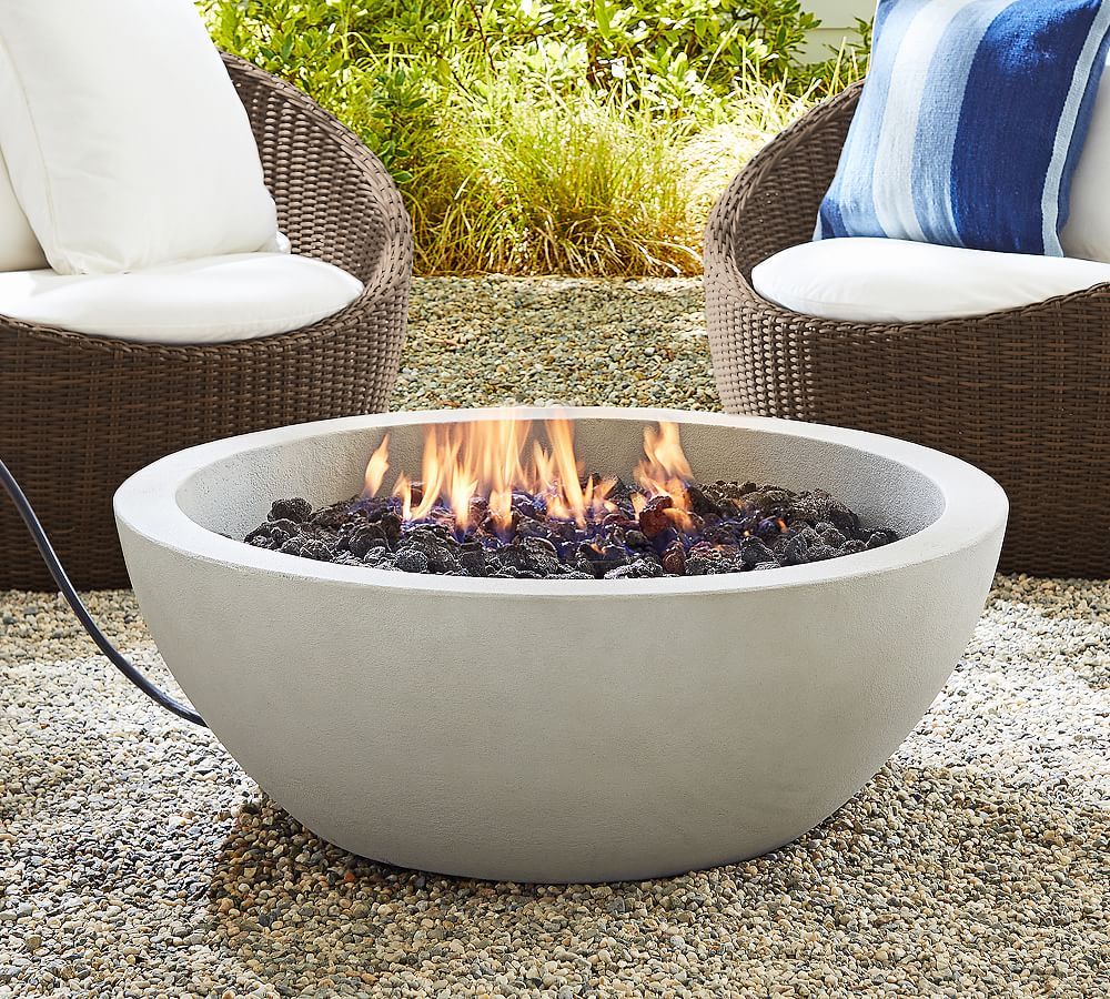 Nerissa Concrete Round Fire Pit Table | Pottery Barn (US)