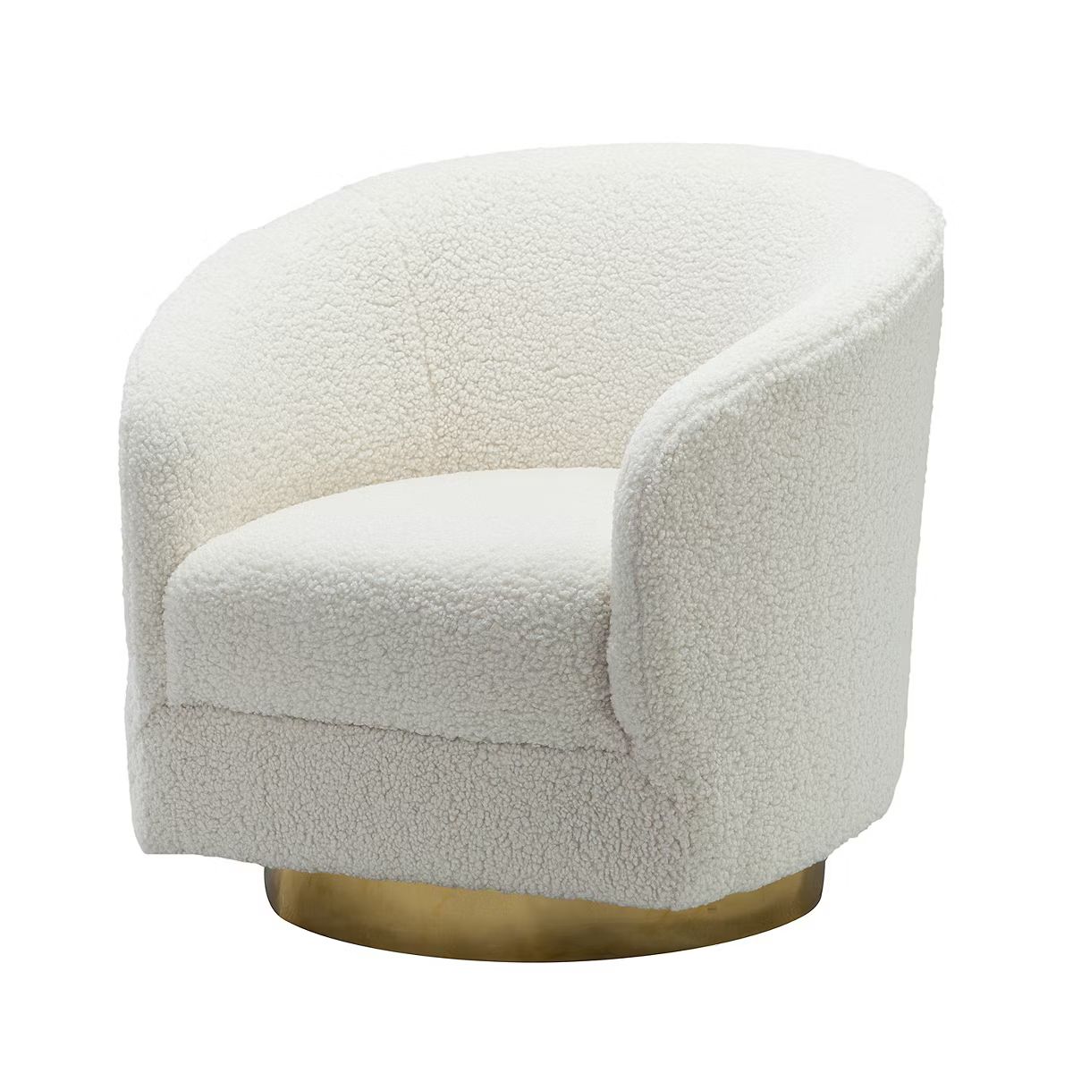Pierfranco Wooden Upholstered Accent Barrel Chair Swivel Barrel Chair with Metal Base | ARTFUL... | Target