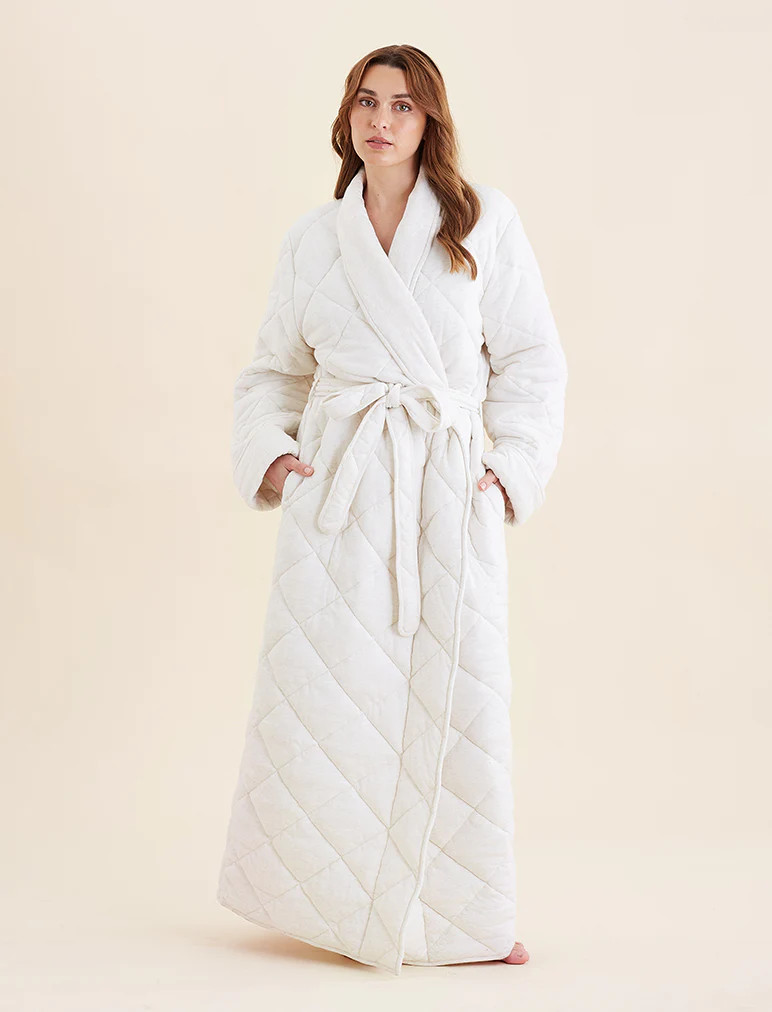 Quilted Cotton Maxi Robe | Papinelle Sleepwear US
