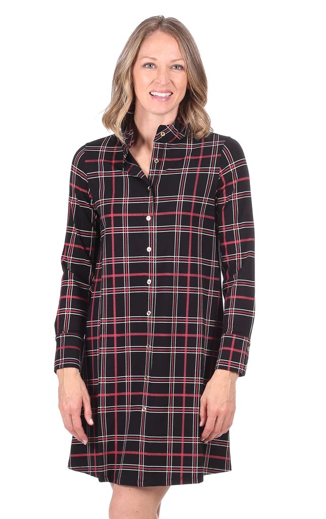 Oaklee Dress in Black & Red Plaid | Duffield Lane