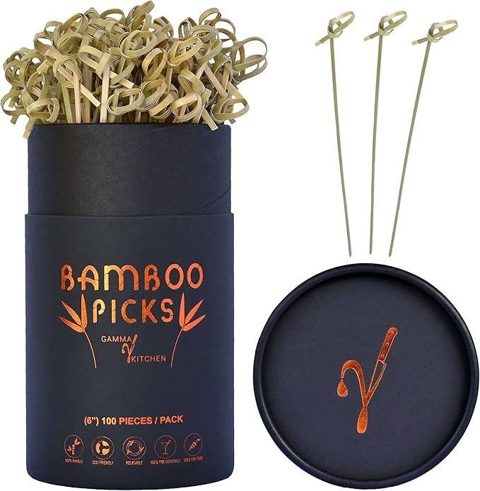 Cocktail Picks Bamboo Skewers for Appetizers 6 Inch Long Toothpicks for Appetizers, Eco-Friendly ... | Amazon (US)