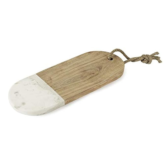 Marble and Wood Rectangular Cutting Board, 15 x 6 inches - Serving Chopping Board | Amazon (US)