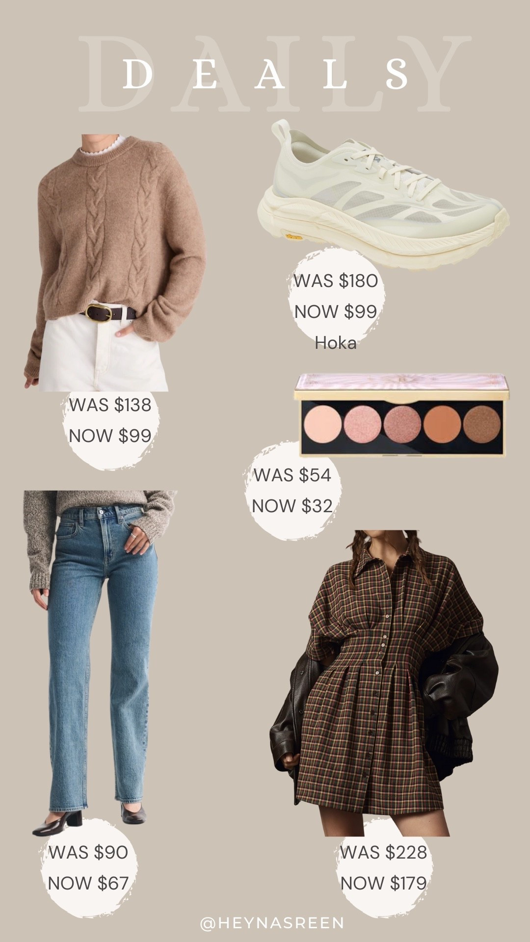 Daily deals on Madewell sweater, Hoka sneakers, Bobbi Brown eyeshadow palette, Abercrombie jeans, Anthropologie dress 