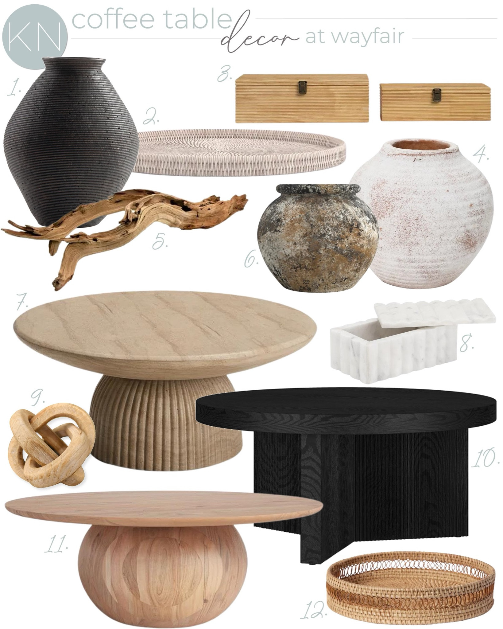It’s a great time to refresh and restyle your coffee table with some of these great finds from @wayfair. These vases are gorgeous and the natural driftwood and knot add a lot of interest and whimsy. #wayfair #wayfairpartner As a tip, I love to keep a decorative box on my coffee table to corral remotes and other items. home decor living room decor round coffee table styling rattan tray terracotta vasee

#LTKStyleTip #LTKFindsUnder50 #LTKHome