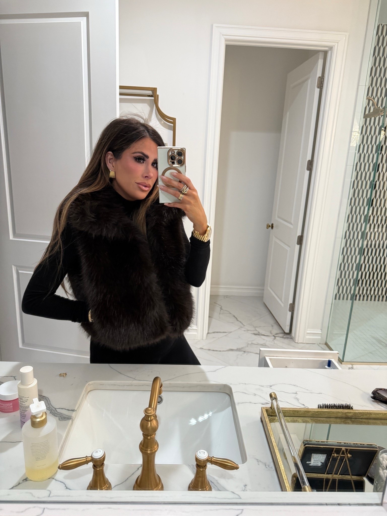 How cute is this faux fur vest?! You all loved it this week! I am obsessed. Looks so expensive and it is not a bad price point at all! 😍😍 perfect for the next few months of cold weather! I’m in a size small 

#LTKHoliday #LTKootd #LTKFindsUnder100