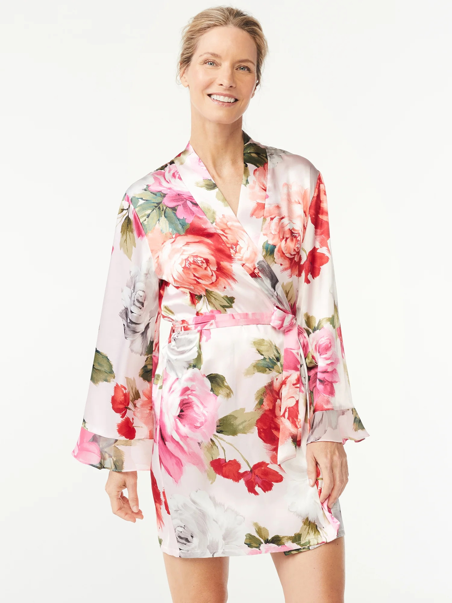 Joyspun Women’s Sleepwear Satin Robe, Sizes S to 3X | Walmart (US)