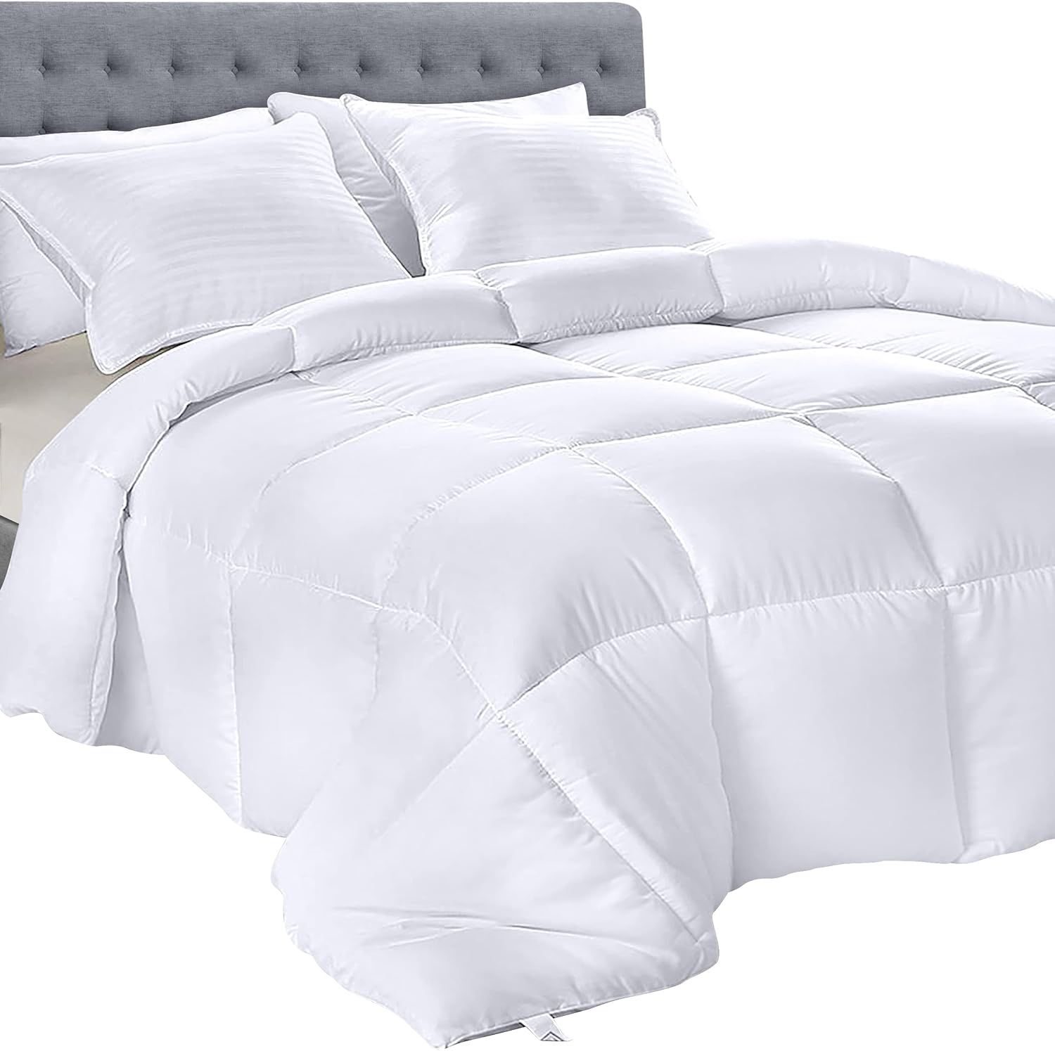 Utopia Bedding - All Season Comforters - Microfiber Bedding - Plush Siliconized Fiberfill - White... | Amazon (US)
