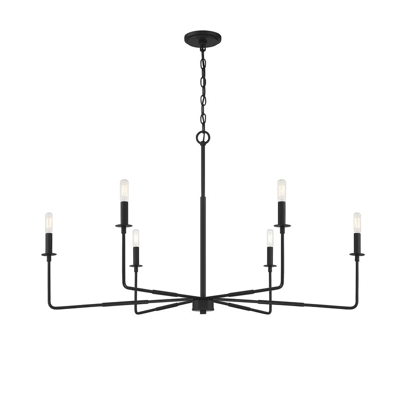 Matte Black Mager 6 - Light Dimmable Classic / Traditional Chandelier | Wayfair North America