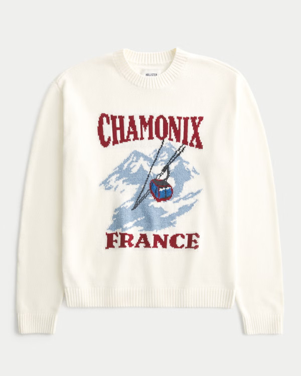 Men's Relaxed Chamonix France Graphic Crew Sweater | Men's Tops | HollisterCo.com | Hollister (UK)