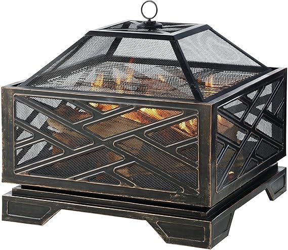 Pleasant Hearth Martin Extra Deep Wood Burning Fire Pit, 26-Inch | Amazon (US)