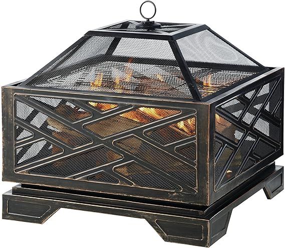 Pleasant Hearth Martin Extra Deep Wood Burning Fire Pit, 26-Inch | Amazon (US)