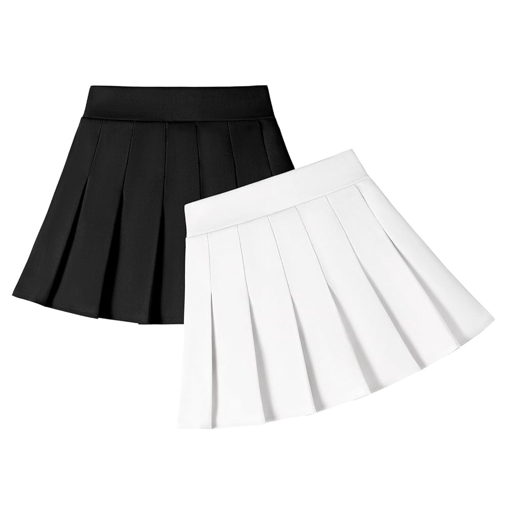 2 Pack Toddler Baby Girls Pleated Skirt Baby Girls Uniform Skirt Built in Shorts Tennis Casual Sk... | Amazon (US)