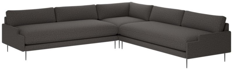 Scalino Modern 3-piece L-Shaped Grey Sectional Sofa with Double Loveseat | CB2 | CB2