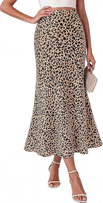 BTFBM Silk Midi Skirts for Women 2026 Summer Fall | Amazon (US)