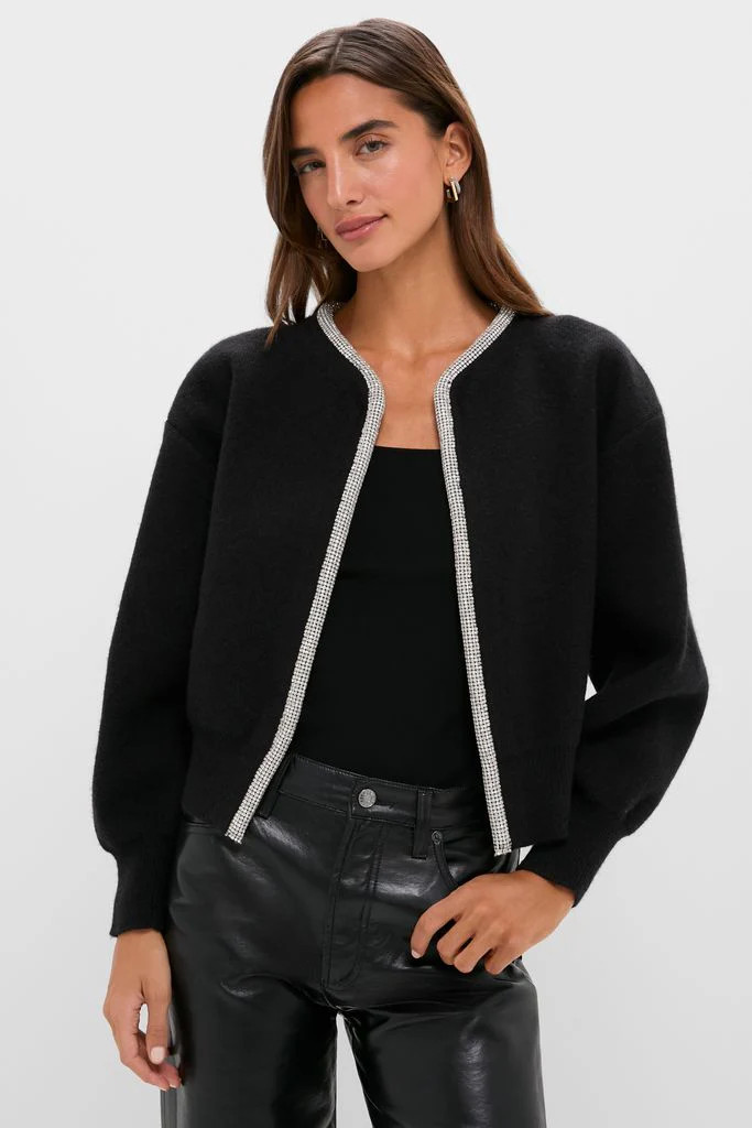 Black Sequin Trim Naomi Cardigan | Tuckernuck (US)