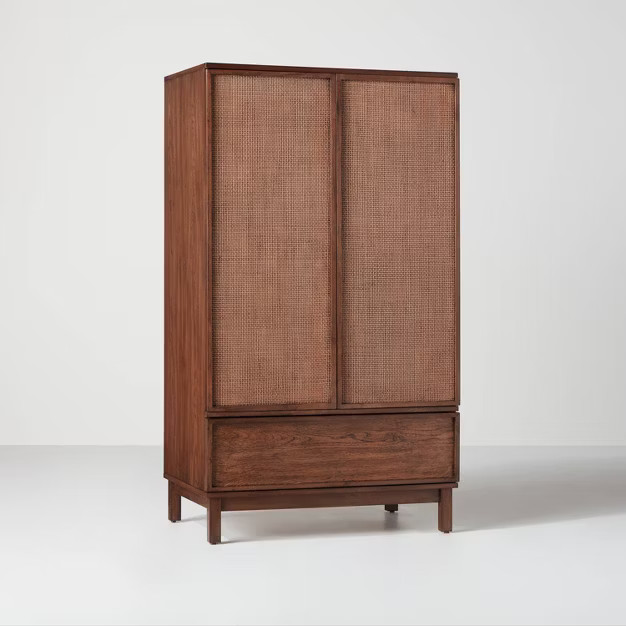 Wood & Cane Transitional Armoire Brown - Hearth & Hand™ with Magnolia | Target