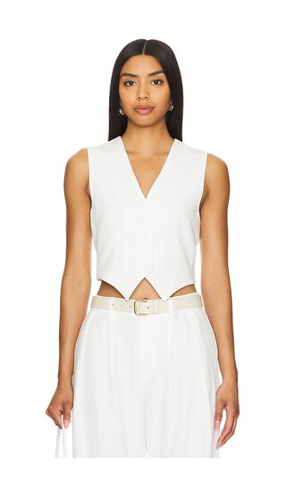 Twill Vest in Off White | Revolve Clothing (Global)