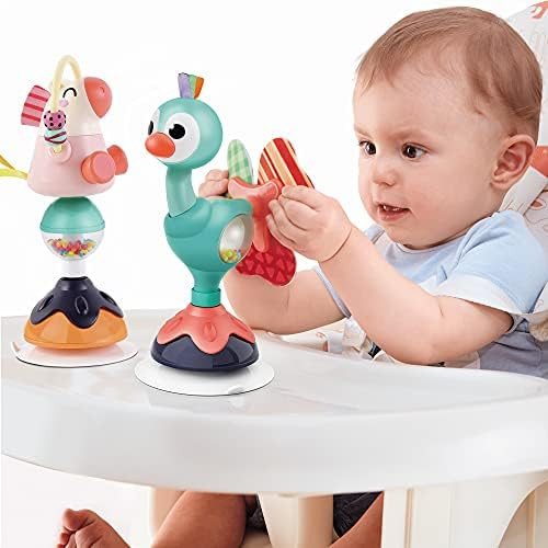 Amazon.com: iPlay, iLearn Baby Rattles Set, Infant High Chair Toys W/ Suction Cup, Grab N Spin, I... | Amazon (US)