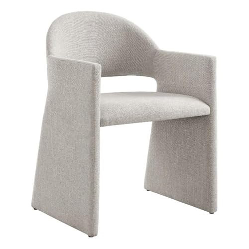 Modway Talia Upholstered Fabric Dining Armchair in Linen | Amazon (US)