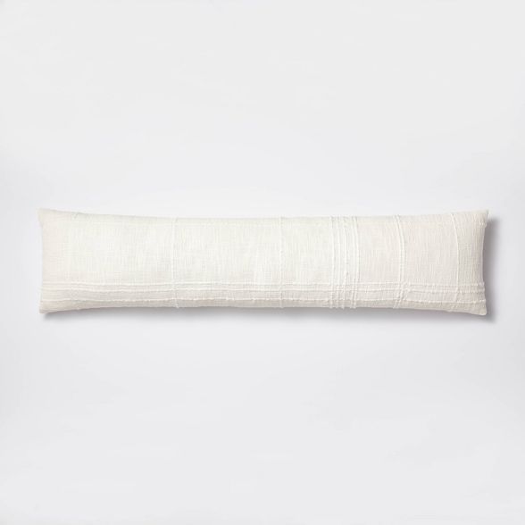 Bed Lumbar Texture Tonal Plaid Decorative Throw Pillow Off White - Threshold&#8482; designed with... | Target