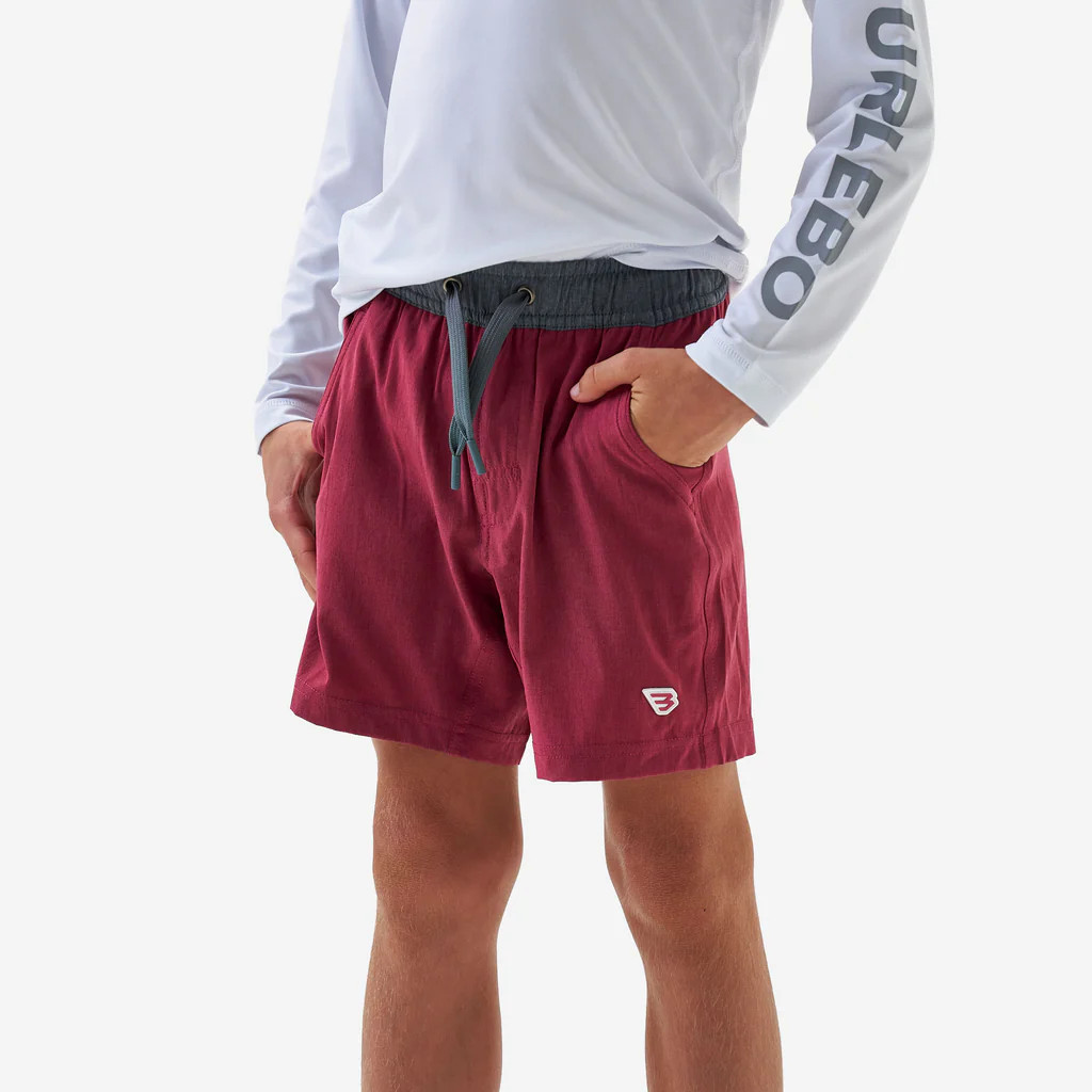 Youth Athletic Short - Cardinal - Topo Desert Camo Liner | BURLEBO