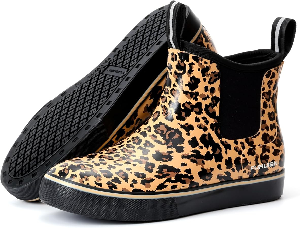 Furuian Women's Deck Boots Ankle Rain Boots Fishing Boots Rubber Waterproof Slip-Resistant Outdoo... | Amazon (US)