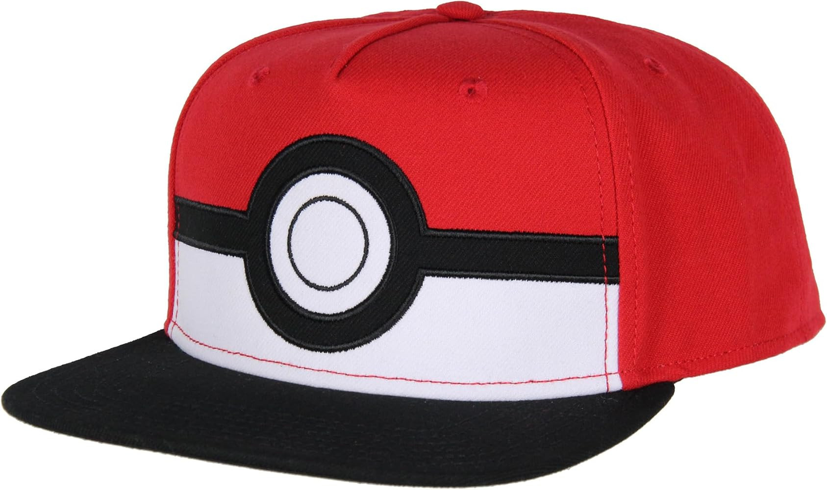 Pokemon Men's Poke Ball Embroidered Logo Flatbill Adjustable Snapback Adult Hat Multicolored | Amazon (US)