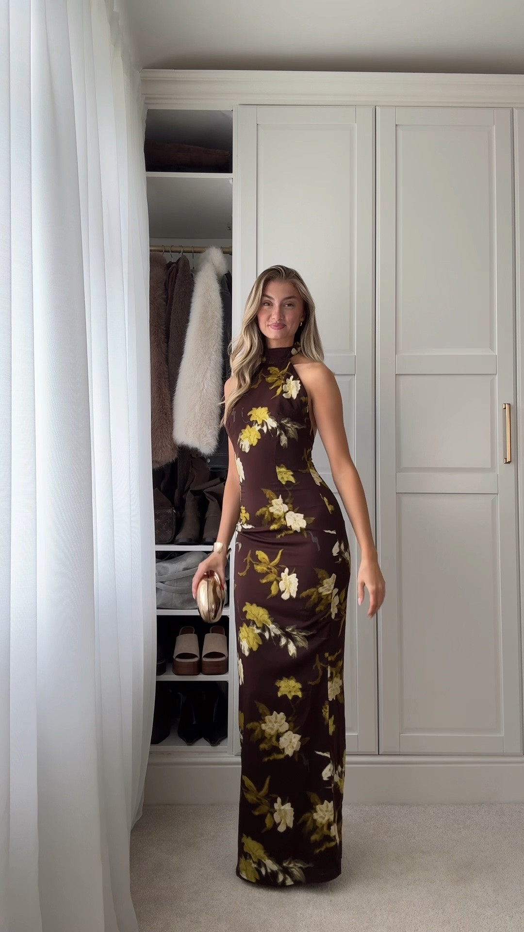 A PLT gem!! 

Maxi dress, floral dress, autumn wedding guest dress