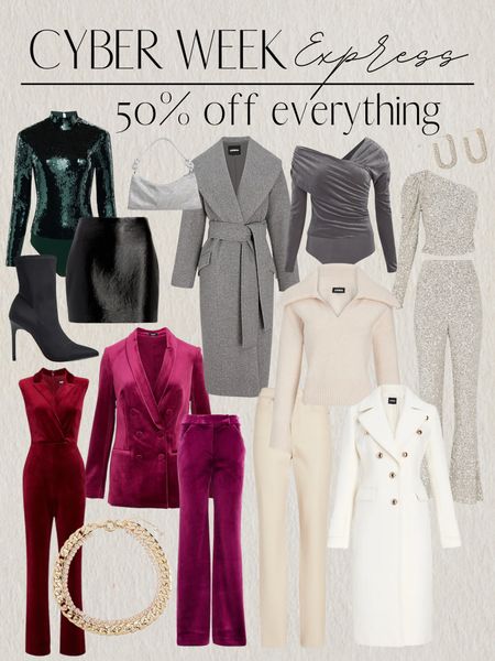 50% off Express! Holiday looks, sequins, nye, New Year’s Eve outfits

#LTKGiftGuide #LTKHoliday #LTKCyberweek