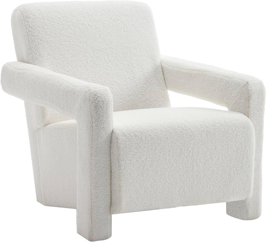 LZAREAL Modern Living Room Accent Chair Comfy Upholstered Bedroom Arm Chair, Chic Side Chair with... | Amazon (US)