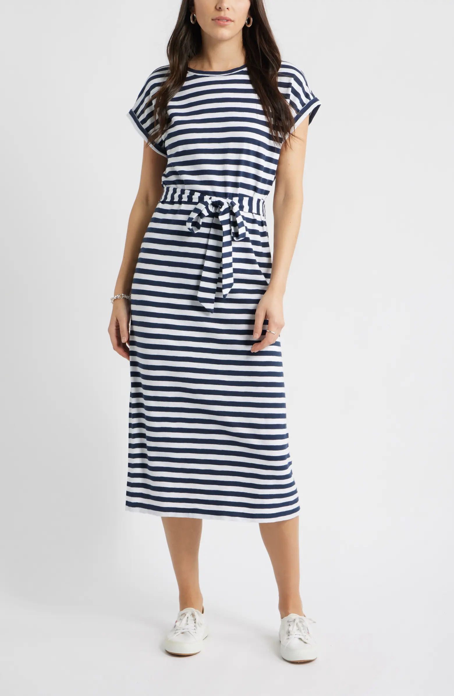 Tie Waist Midi Dress | Nordstrom