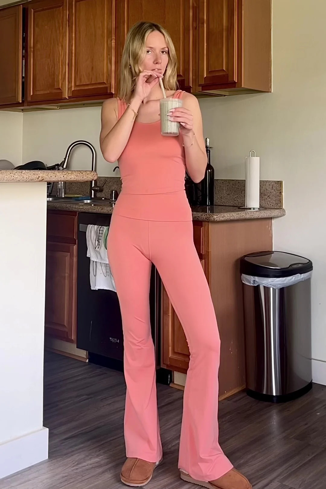 Fitted Fold Over Luxe Knit Set - Canyon Clay | ReWash