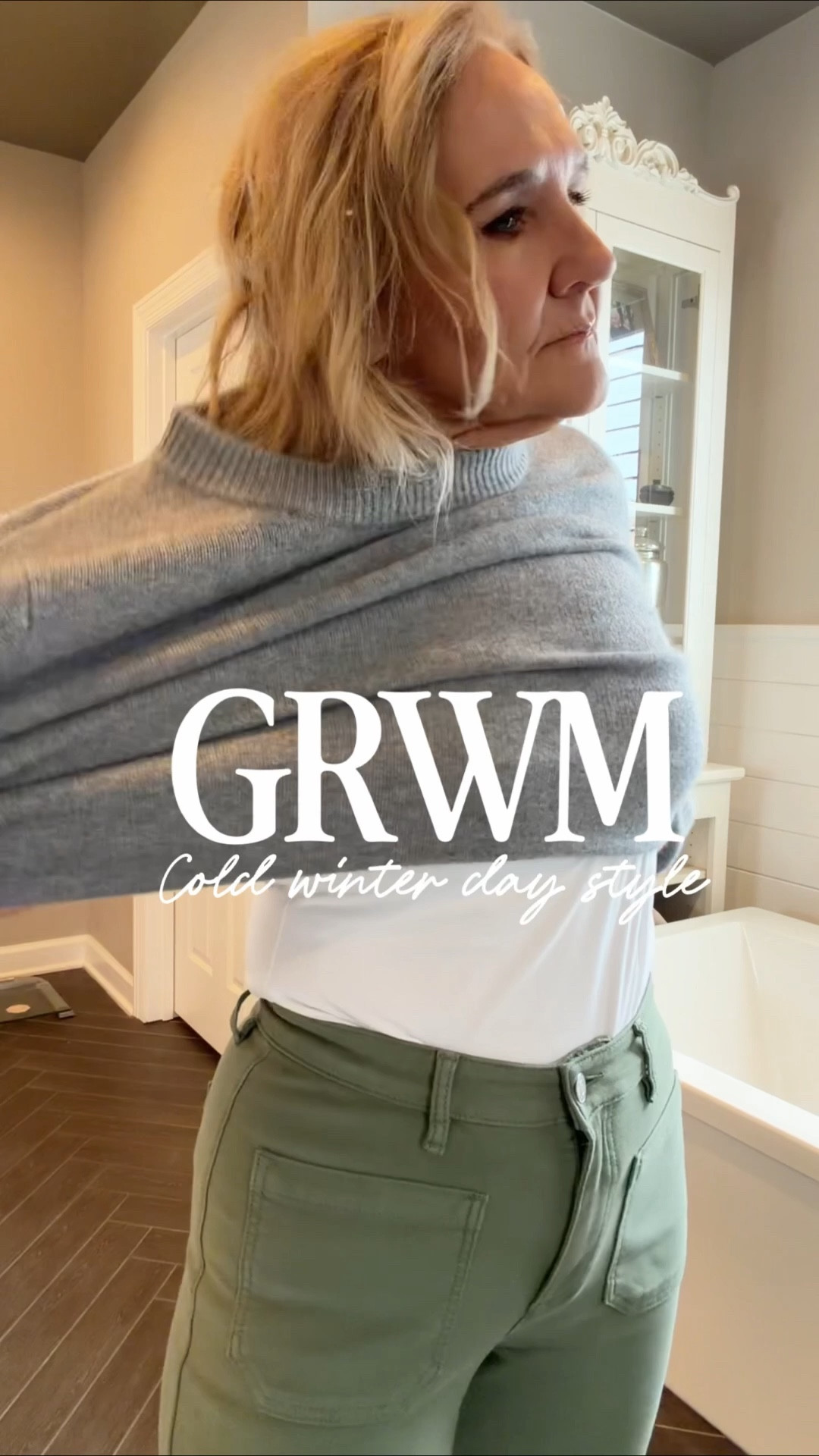 Winter outfit 
French terry pants size 29 
Cashmere sweater size medium 
White tshirt size up 2 wearing an XL 
LINKING SIMILAR SCARVES
My boots are last year I’ll link similar 
20% off my Allie & Bess jewelry code NANETTE20 but warehouse sale coming Wednesday! I’d wait! 

#LTKOver40 #LTKSaleAlert #LTKSeasonal