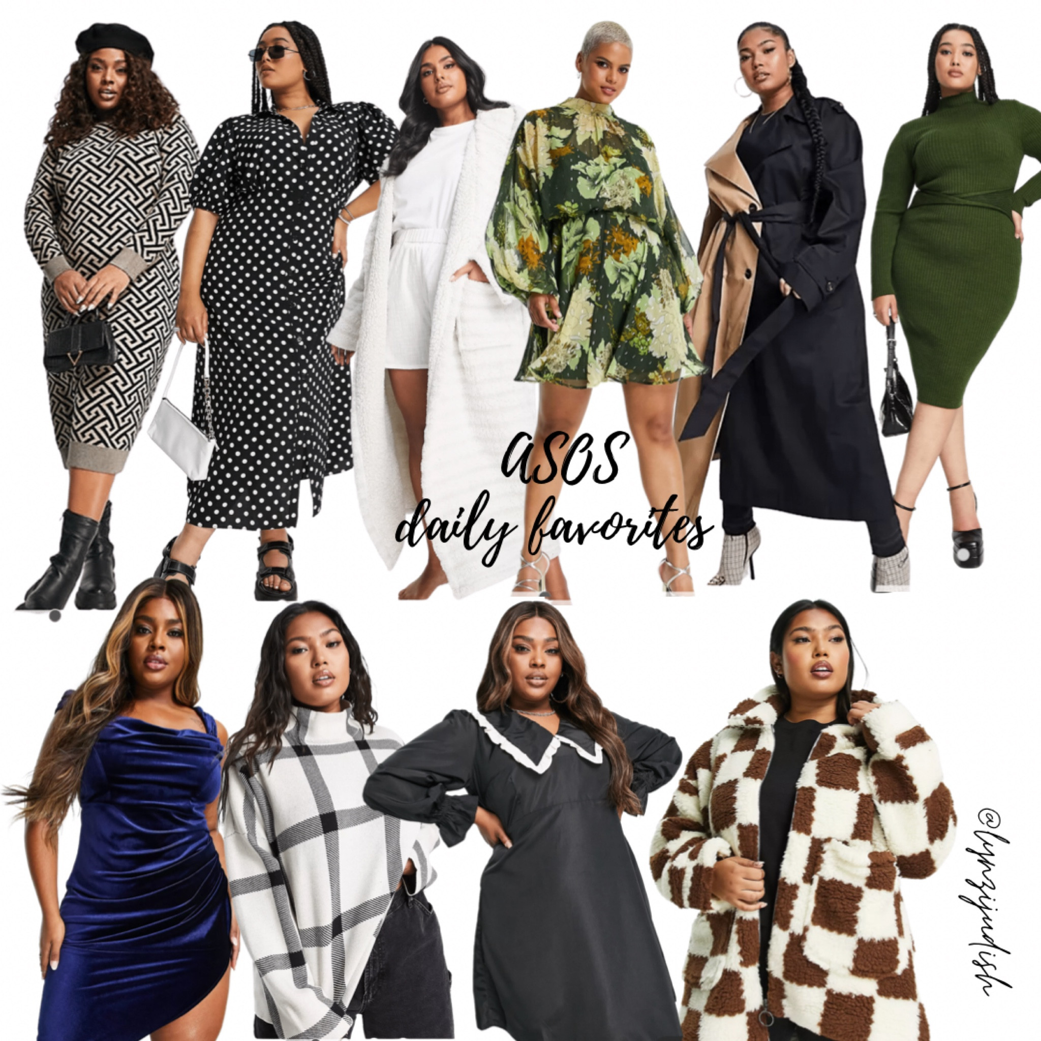 ASOS Daily Favorites 

Plus size fashion, plus size style, size 16 fashion, size 16 influencer, sweater dress, polka dress, white robe, winter fashion, winter style, Black and Tan trench coat, green sweater dress, blue velvet dress, whit plaid sweater, black dress, checkered coat 

#LTKunder100 #LTKSeasonal #LTKcurves