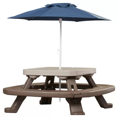 Fold 'n Store Picnic Table with Market Umbrella | Wayfair North America