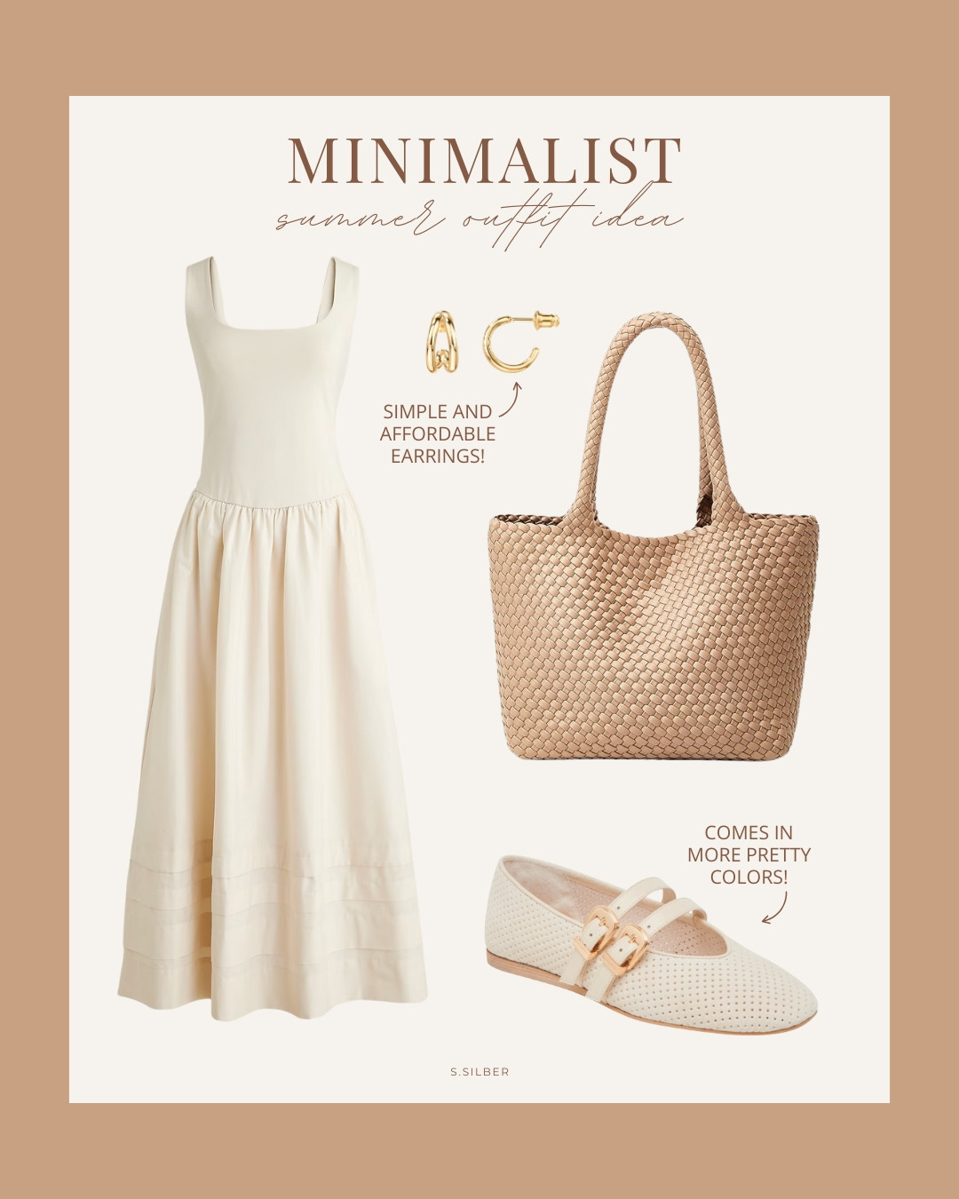 How to be stylish with minimal effort! These neutral pieces are all you need to look amazing this summer. The shoes come in more pretty colors!

summer outfit ideas, summer dress, tote bag, earrings, Maryjane shoes, summer shoes, Nordstrom, J.Crew, Amazon, Stefana Silber 

 #LTKSummerEdit #LTKSeasonal #LTKFindsUnder50