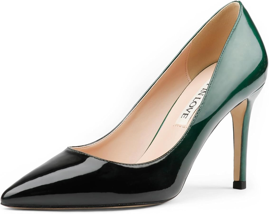 JOY IN LOVE Women's Pumps Shoes 3.5" High Heels Pointy Toe Stiletto Pumps | Amazon (US)
