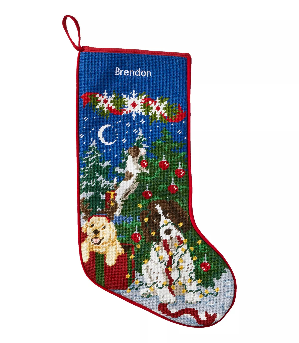 Christmas Needlepoint Stocking, Cotton | L.L. Bean