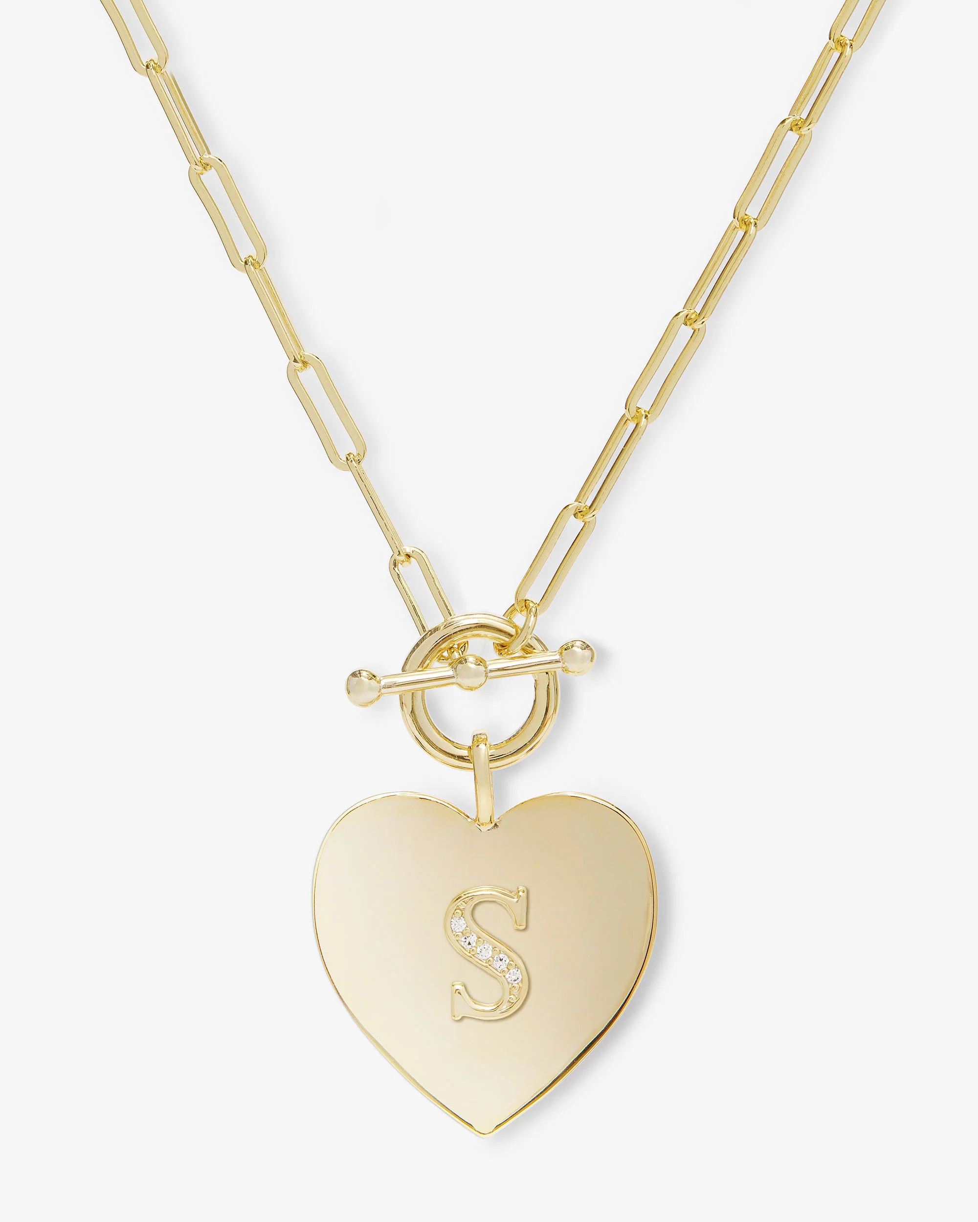 Love Letters Heart Necklace - Gold|White Diamondettes - S | Melinda Maria Jewelry