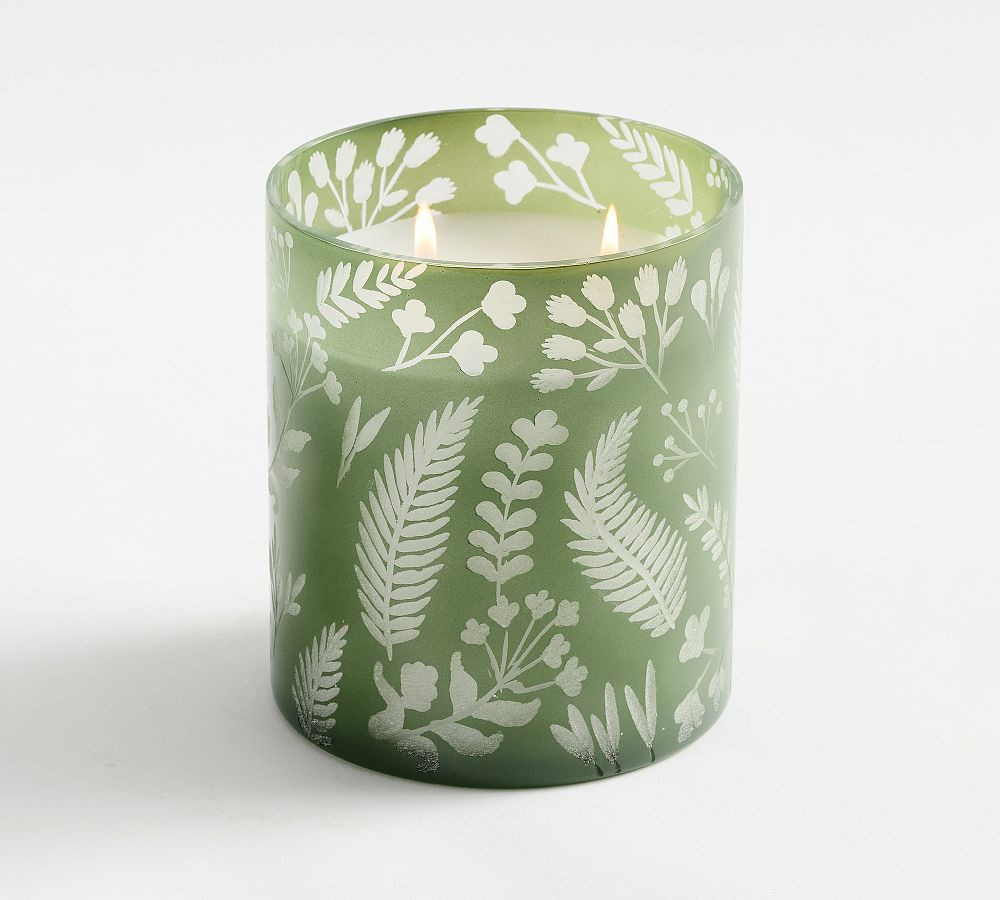 Etched Botanical Candle - Fig Grove & Thyme | Pottery Barn (US)